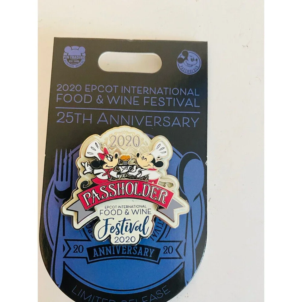 Disney Parks Pin Food & Wine Festival Epcot 2020 Mickey Minnie Mouse Passholder